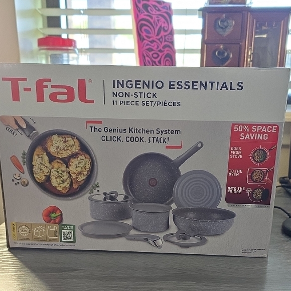 T-fal Ingenio Essentials Non-Stick Cookware Set - Gray - Picture 1 of 15